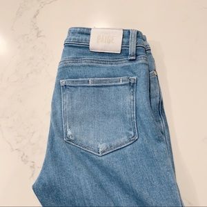 Brand new Paige crop flare denim jeans.